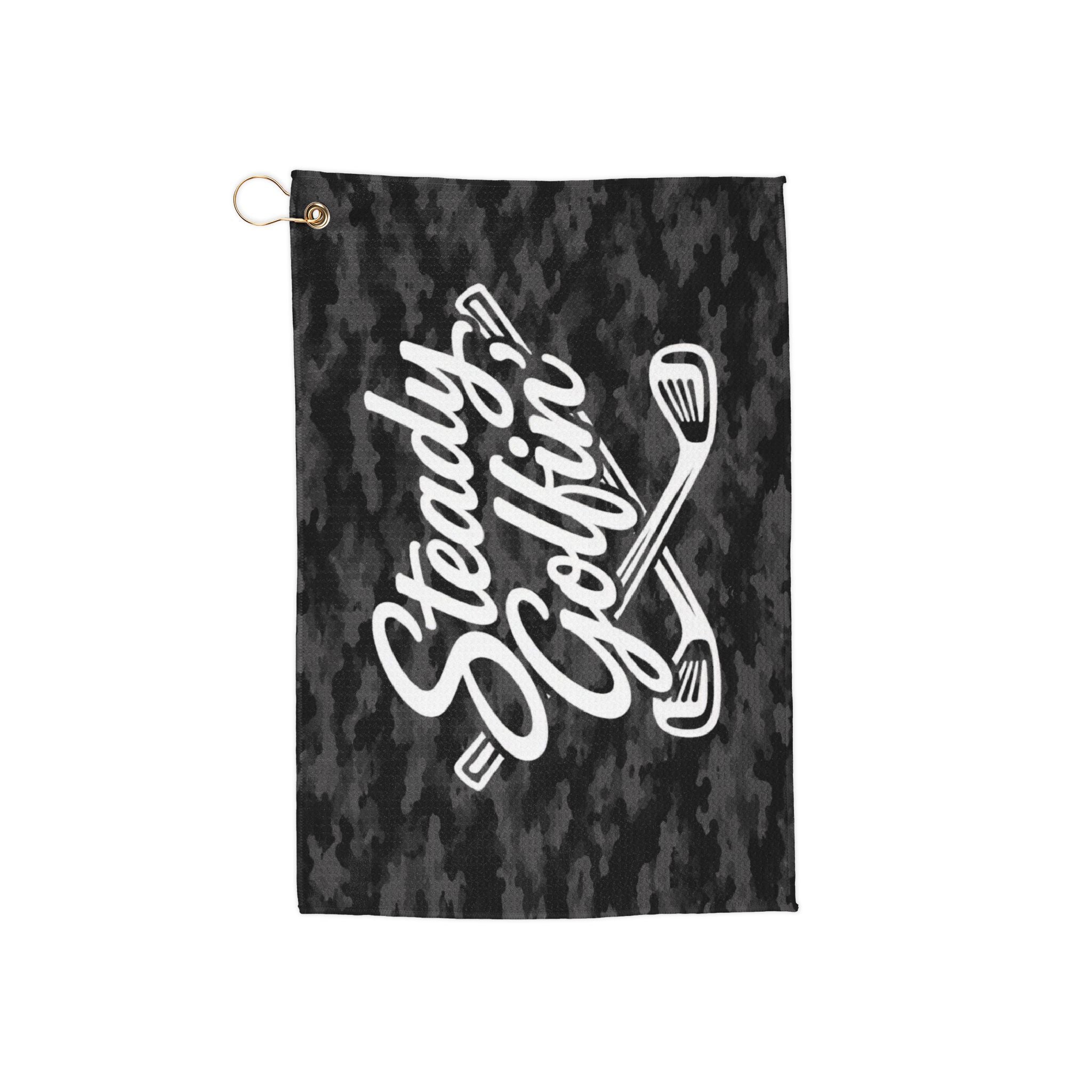 Black Camo Golf Towel