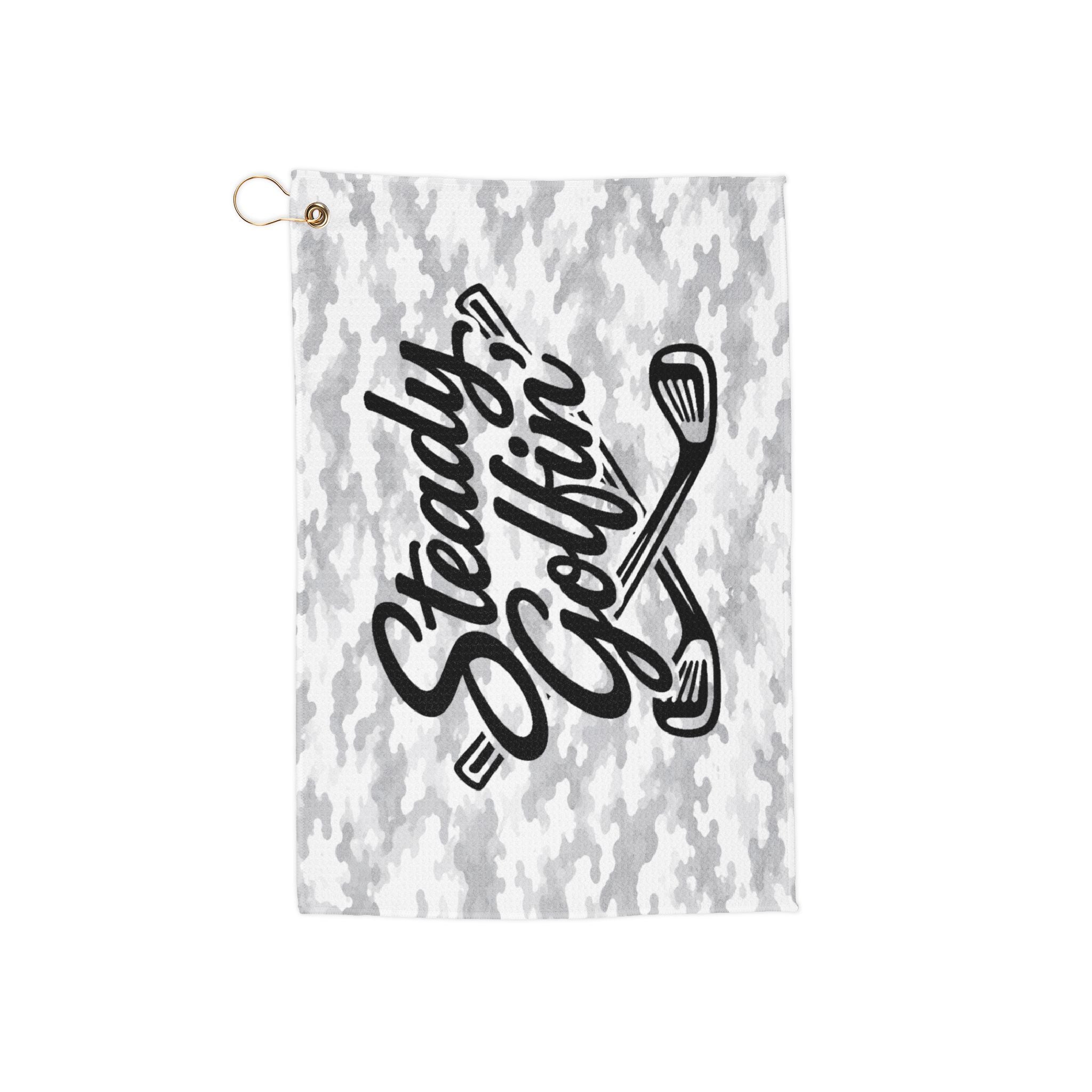 White Camo Golf Towel